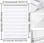 Zebra Roller Blind 100x150cm Day Night Blackout Window Shade White Indoor