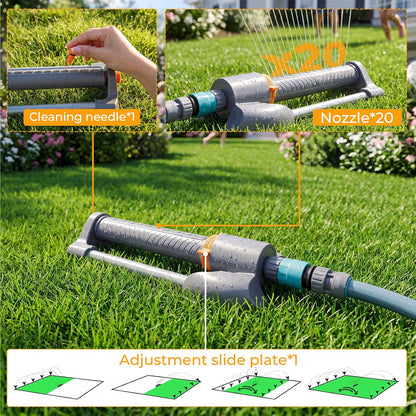 Garden Sprinkler System 3 in 1 Automatic Timer 10m Hose Oscillating Irrigation