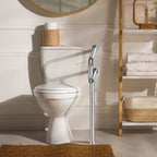 80cm Bathroom Grab Rail Toilet Support Handle Chrome Safety Bar w Paper Holder