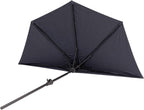 2.75m Half Round Wall Parasol Garden Patio Umbrella Crank Tilt UV Black