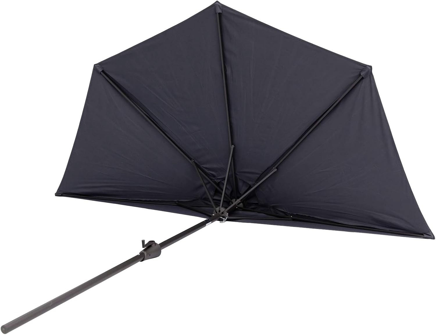2.75m Half Round Wall Parasol Garden Patio Umbrella Crank Tilt UV Black
