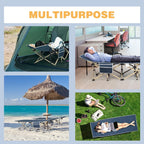 Extra Large Camping Bed Foldable Heavy Duty Camp Cot 550lb Carry Bag