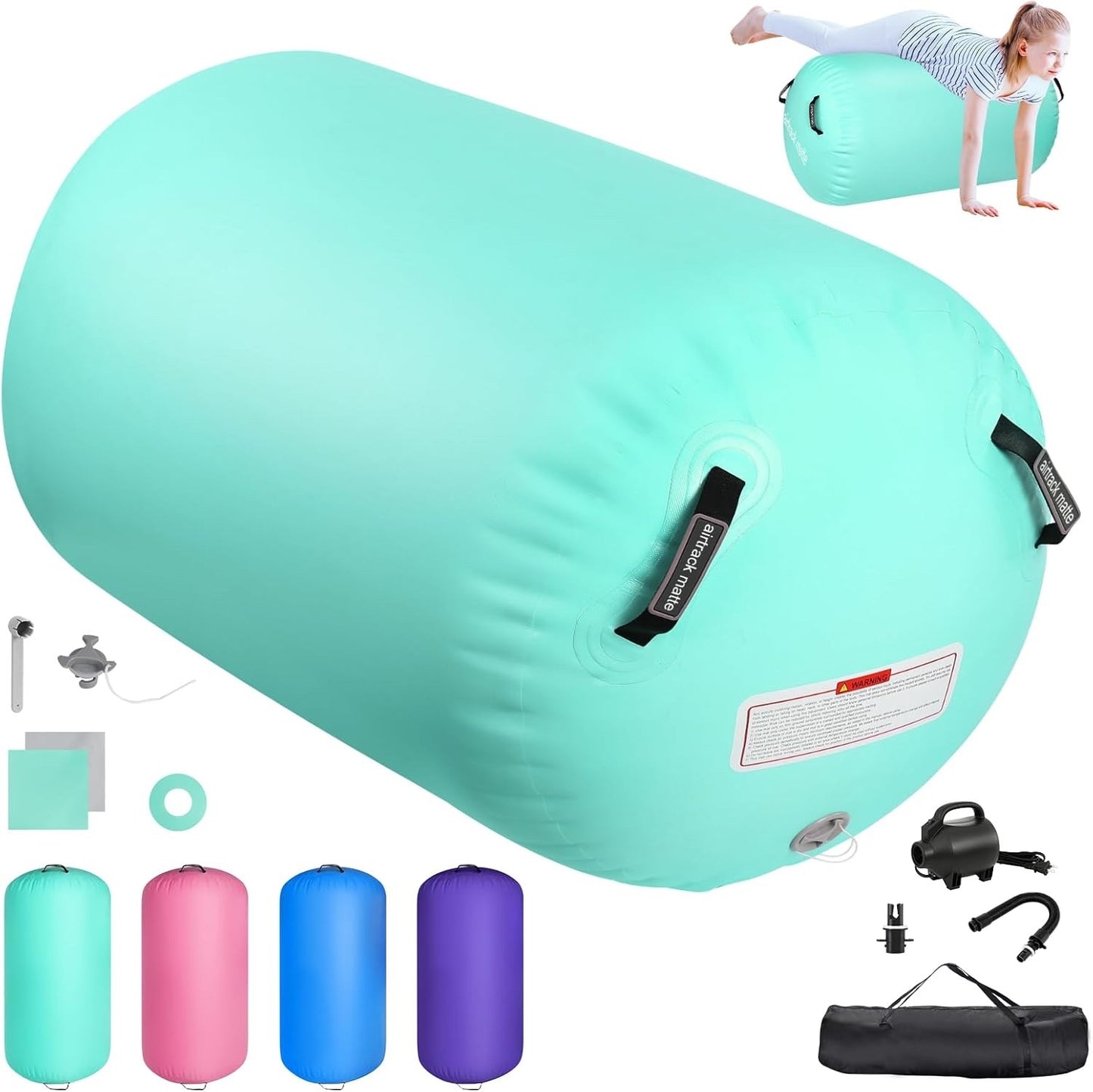 Gymnastics Air Roller Inflatable Tumbling Barrel Yoga Training Home 100 cm