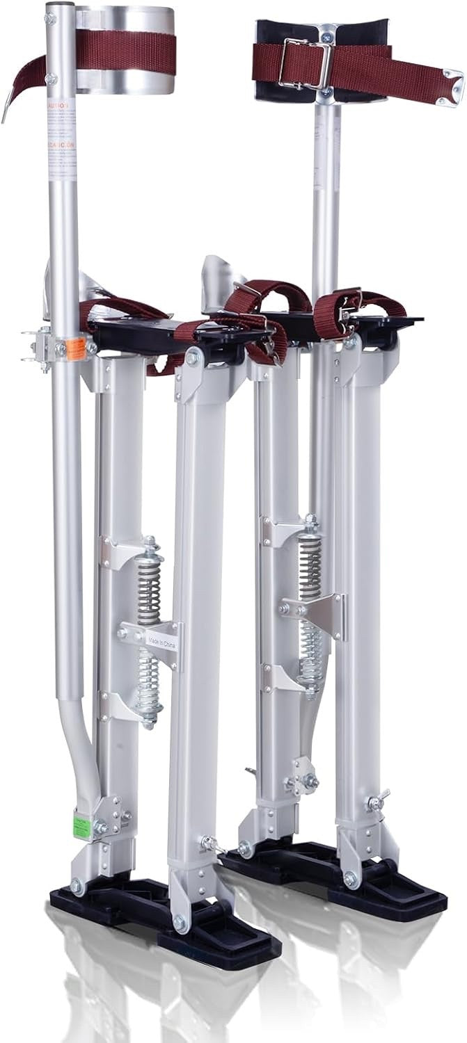 Drywall Stilts Aluminum Adjustable 24-40in Taping Painting Plastering Silver