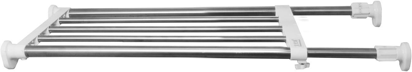 Adjustable Wardrobe Tension Shelf Rail Telescopic Closet Storage Rack 59-101cm