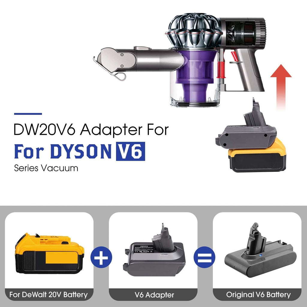 ZONADAH V6 Adapter for compatible with Dewalt 20V Battery Converted