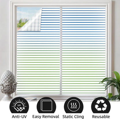 Window Film Privacy Frosted 60x200cm Medium Stripes Static Cling No Glue Glass R