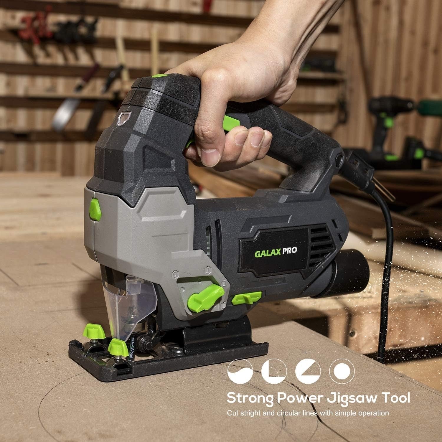 GALAX PRO Jigsaw 800W 3000 SPM Jig Saw Tool Max ±45° Bevel Cutting Angle