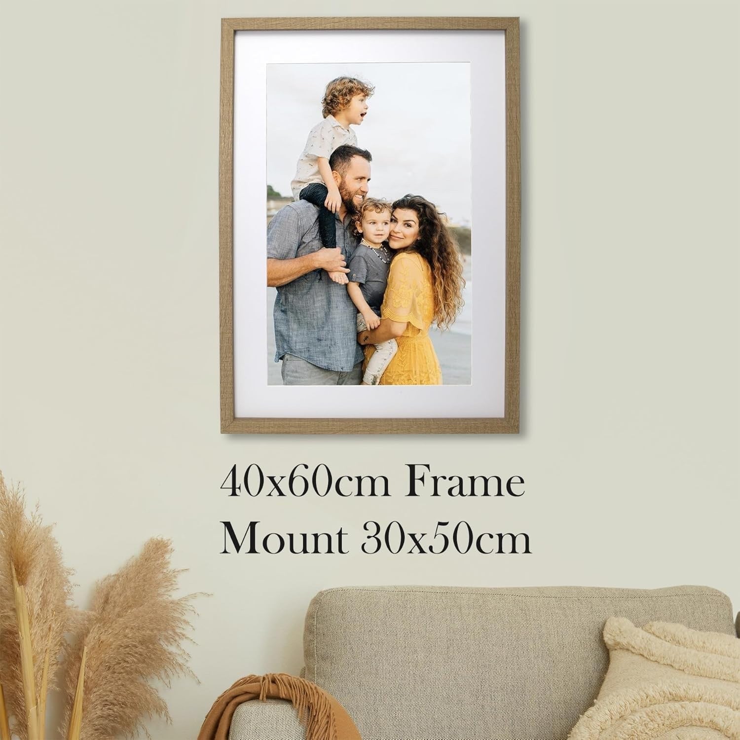 Picture Frame Set 60x40cm Wooden 3 Pack Poster Photo Mount Wall Hanging Oak