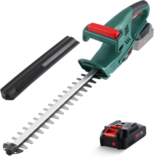 Cordless Hedge Trimmer Cutter 20V 45cm Dual Blade 2.0Ah Battery Garden 14mm