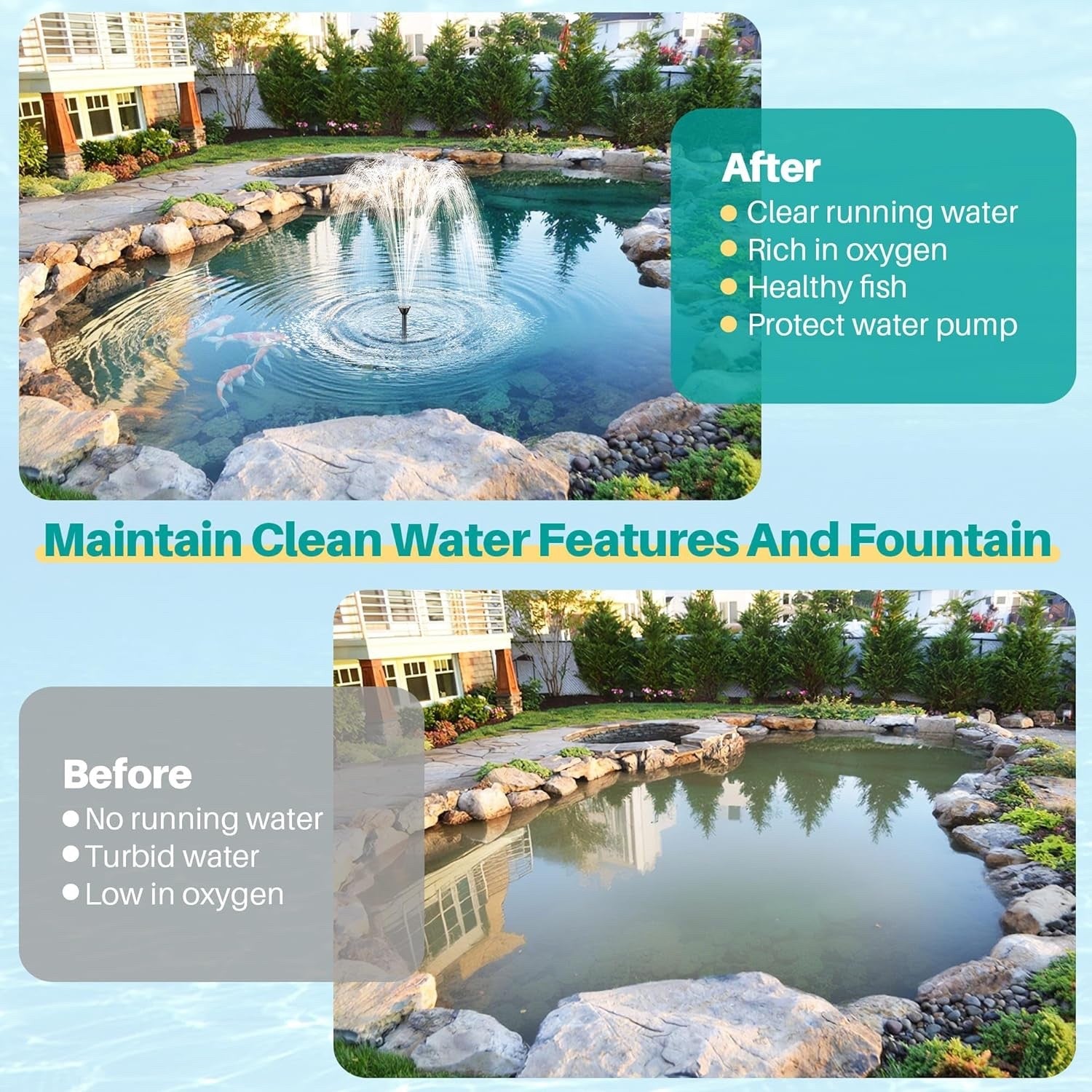 Koi Pond Filter Box with Pump 2400L/H 40W Garden Fish Pond System