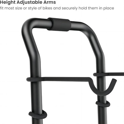 Bike Rack Stand Storage 2 Bicycles Freestanding Gravity Holder 40kg Adjustable