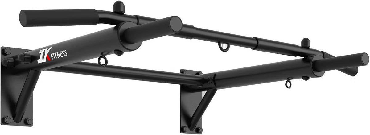 Pull Up Bar Wall Mounted Chin Up 125kg Home Gym Punch Bag TRX Training Black