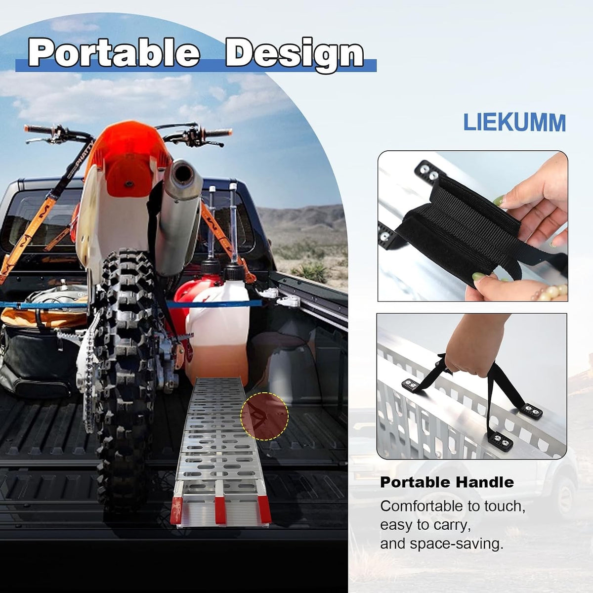Motorbike Loading Ramp Folding Aluminium 225.5cm 28cm 340kg Non Slip Single