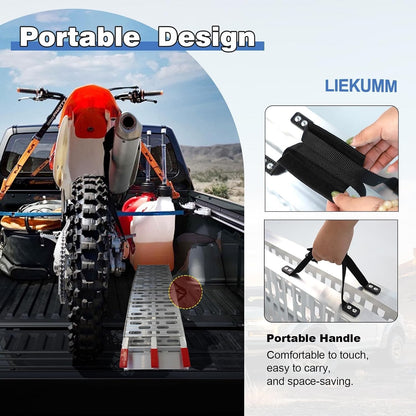 Motorbike Loading Ramp Folding Aluminium 225.5cm 28cm 340kg Non Slip Single