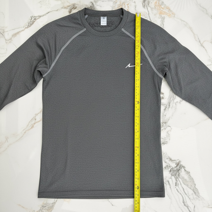Mens Dry Fit Training Shirt Pearl Grey Long Sleeve Gym Top Size Small Forza NWT