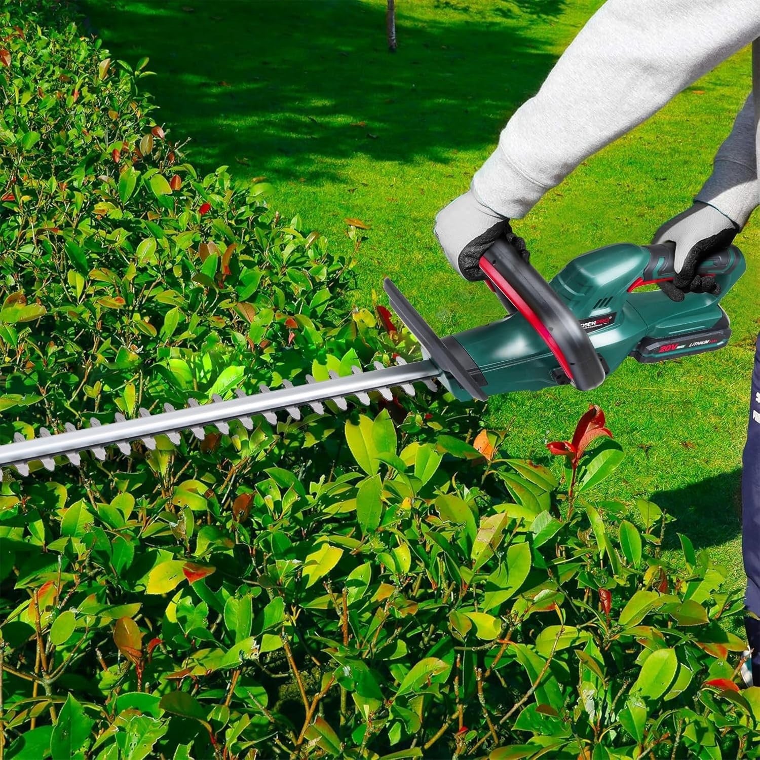 20V Cordless Hedge Trimmer 520mm Blade with Battery and Charger