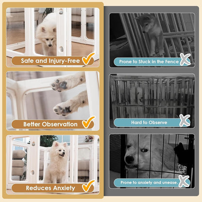 Dog Playpen 12 Panel 60cm Clear Acrylic Puppy Pet Pen Indoor Outdoor