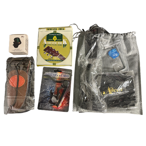 Guitar Case Soft Gig Bag with Tuner Strap Strings Picks Accessories Set