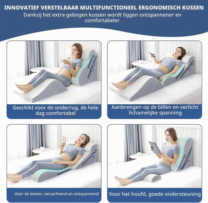 Orthopaedic Bed Wedge Pillow Set 6 Piece Memory Foam Adjustable Back Leg Support