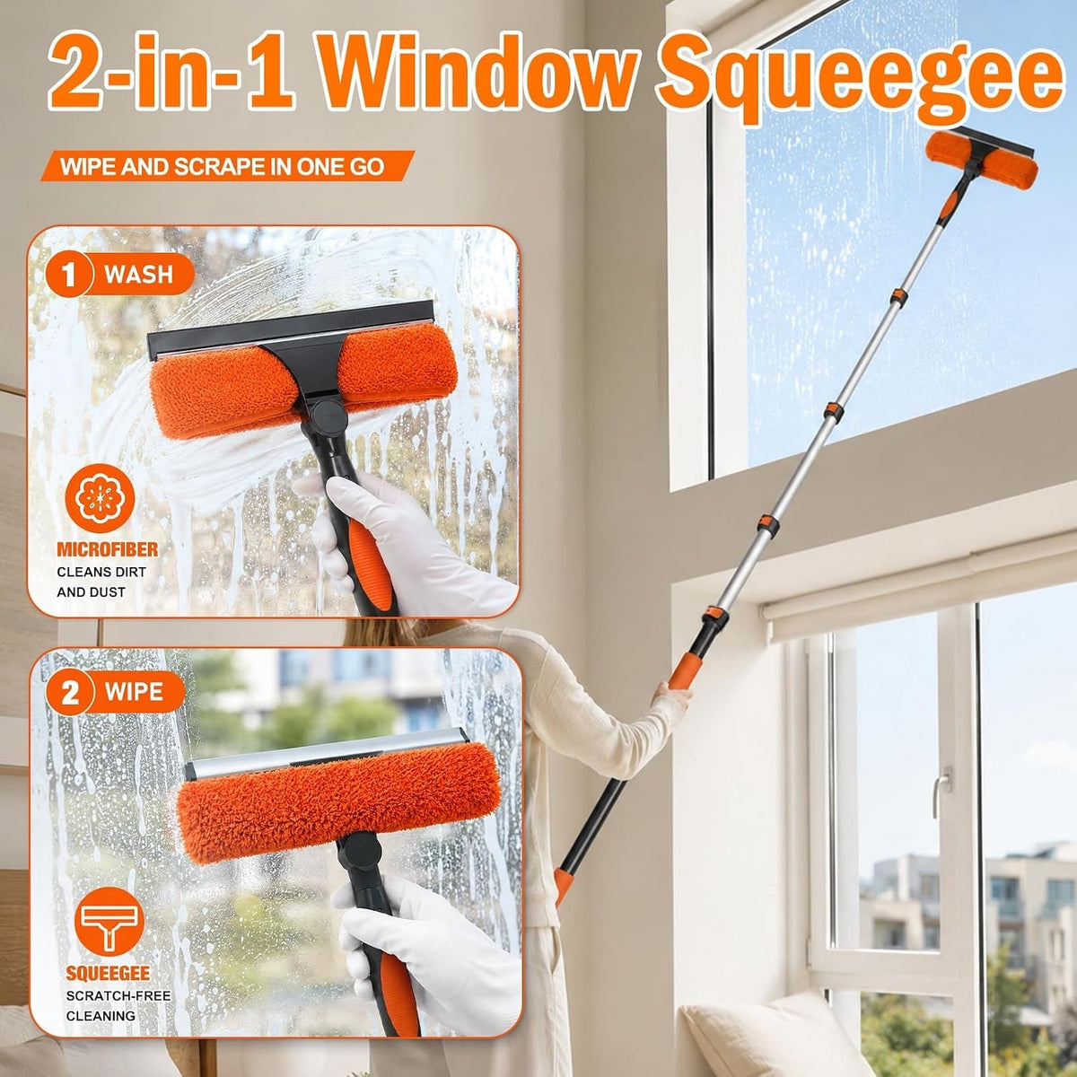 LAANPOLE 6m Feather Duster Kit Telescopic Pole Microfiber Window Cleaner  HSEGAR