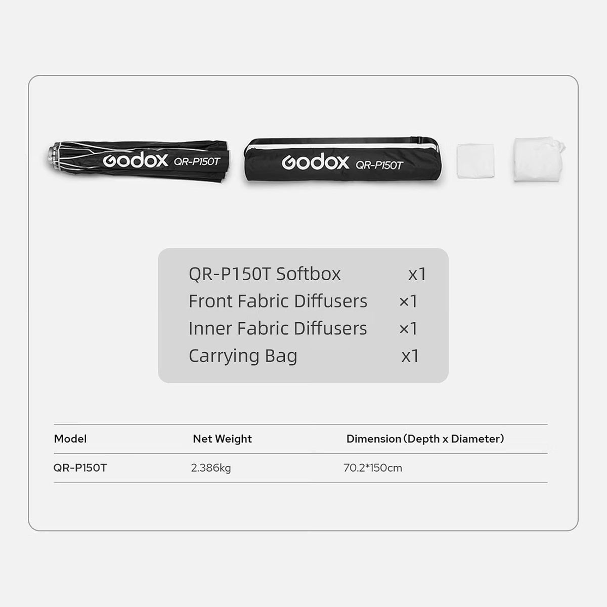 Photography Softbox Parabolic 150cm Quick Release Bowens Mount Diffusers Bag