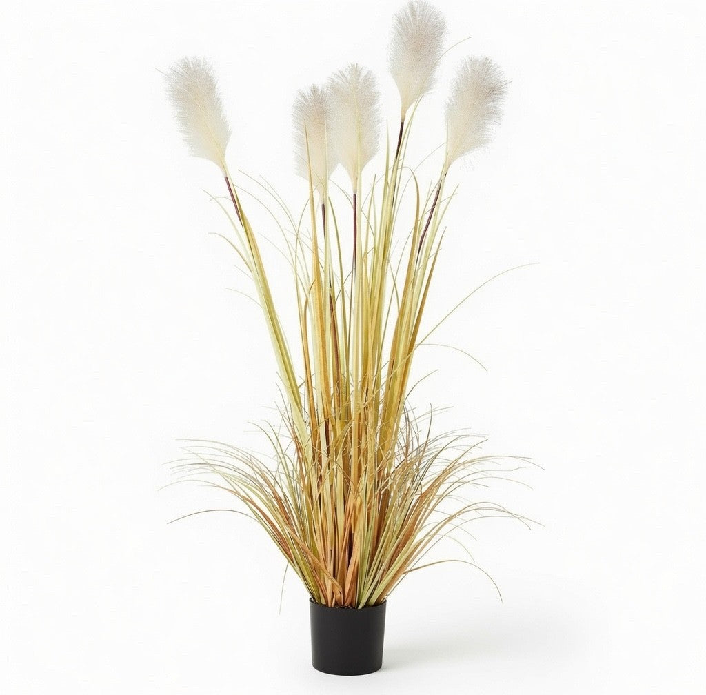 Artificial Feather Grass Tree 150cm Yellow Faux Tall Plant Indoor Outdoor Decor