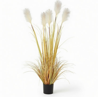 Artificial Feather Grass Tree 150cm Yellow Faux Tall Plant Indoor Outdoor Decor