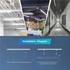 4ft LED Batten Light 32W 3550lm 6500K Slim Ceiling Tube Lamp 2 Pack