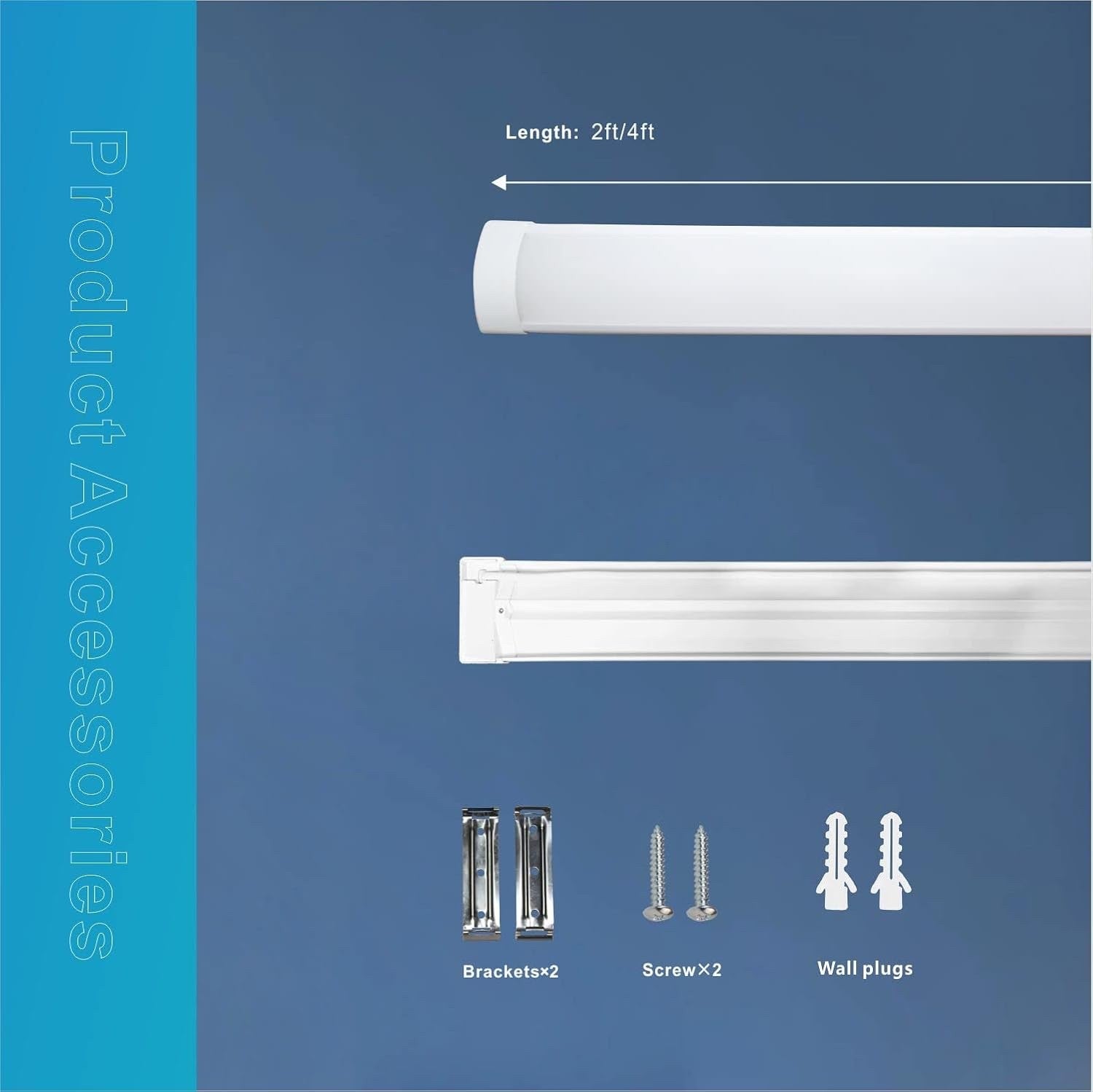 4ft LED Batten Light 32W 3550lm 6500K Slim Ceiling Tube Lamp – 2 Pack