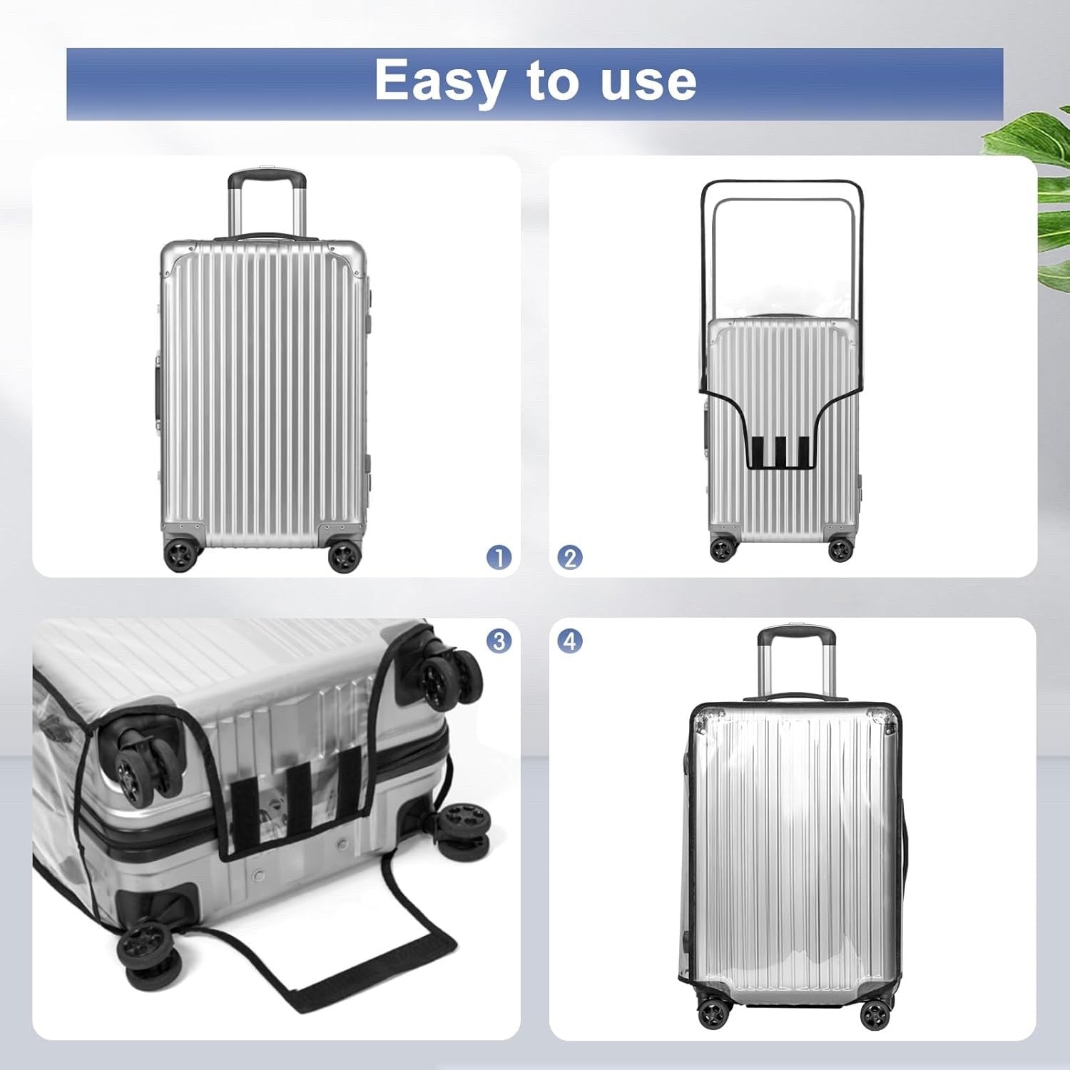 Aomiduo 2 PCS Suitcase Covers Protector Travel Transparent 30 Inch Luggage Cover