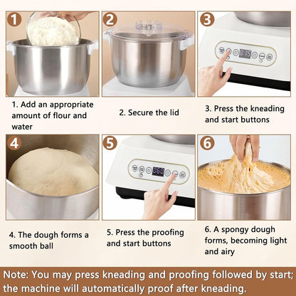 7L Dough Mixer 200W Stainless Steel Food Mixer With Fermentation 25-38C Stand