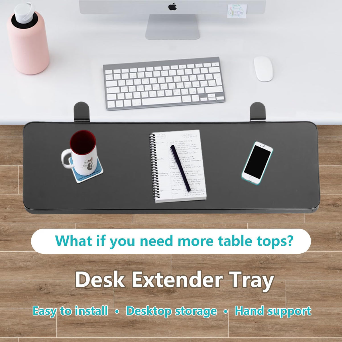 Desk Extender Tray Keyboard Armrest 65x25cm Foldable Clamp On Desk Shelf awagas