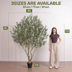 VeriNatural 240cm Artificial Olive Tree Large Faux Plant Indoor Outdoor