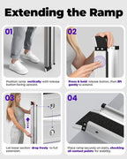 6FT Telescopic Wheelchair Ramp 600LB Aluminum Portable Mobility 2 Pack