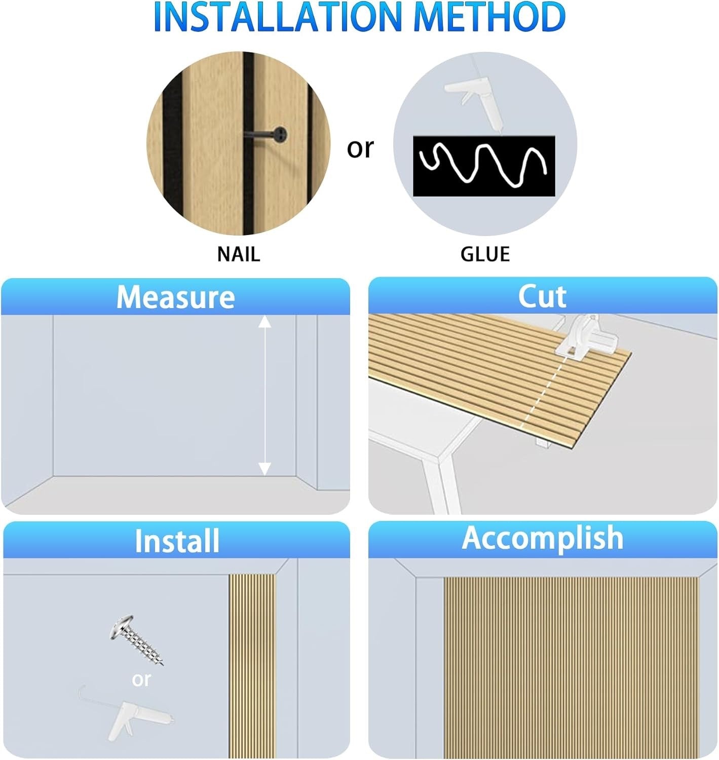 Acoustic Wall Panels 3D Slat Wood Finish Sound Absorbing 2 Pack Walnut
