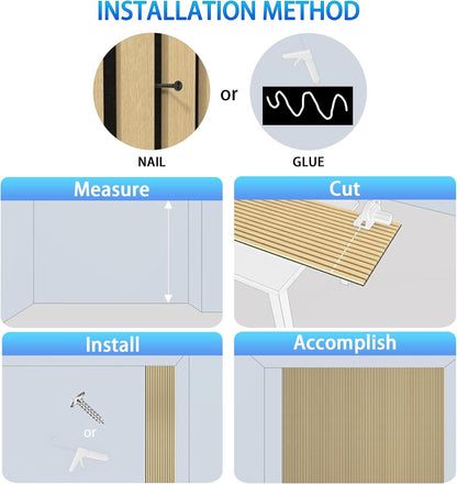 Acoustic Wall Panels 3D Slat Wood Finish Sound Absorbing 2 Pack Walnut