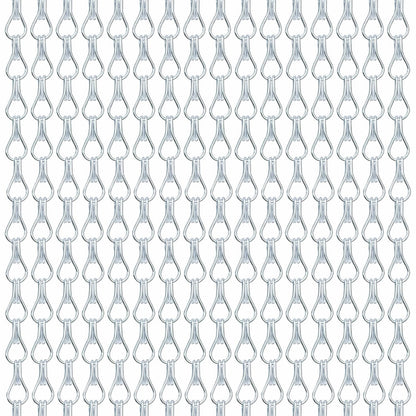 Door Fly Screen Chain Curtain Aluminium 90x210cm Silver Metal Insect Blind