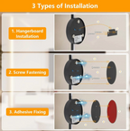 2x Wireless Rechargeable Wall Sconce Lights Black Dimmable Remote