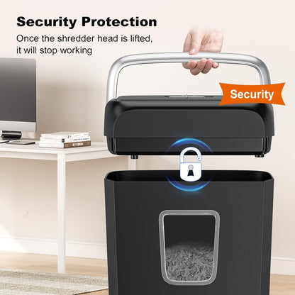 Paper Shredder Cross Cut Machine 6 Sheet P4 Security 13L Bin Credit Card Home