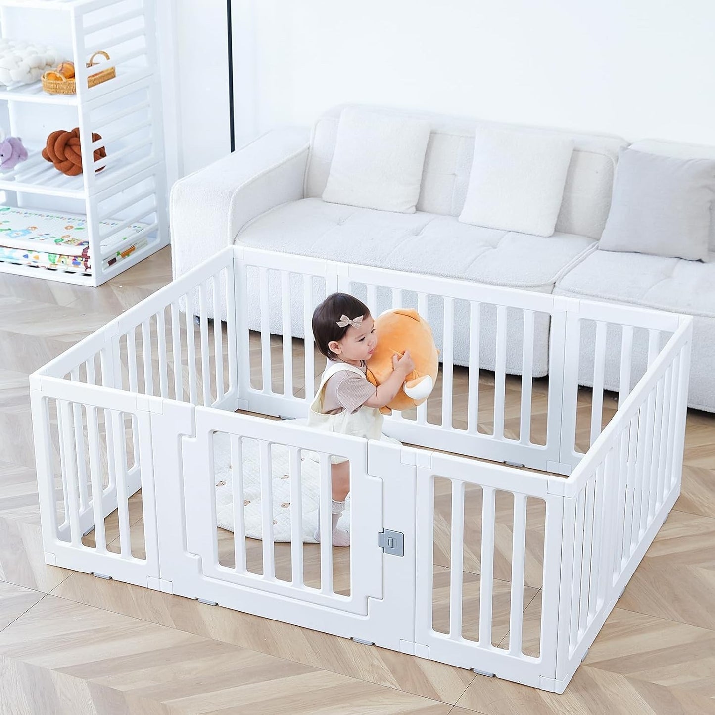 Baby Playpen 150x110x60cm Toddler Safety Activity Centre Indoor Outdoor White