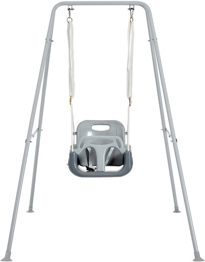 Swing Set Toddler  3-in-1 Foldable Metal Outdoor Safety Belt 4 Sandbags FUNLIO