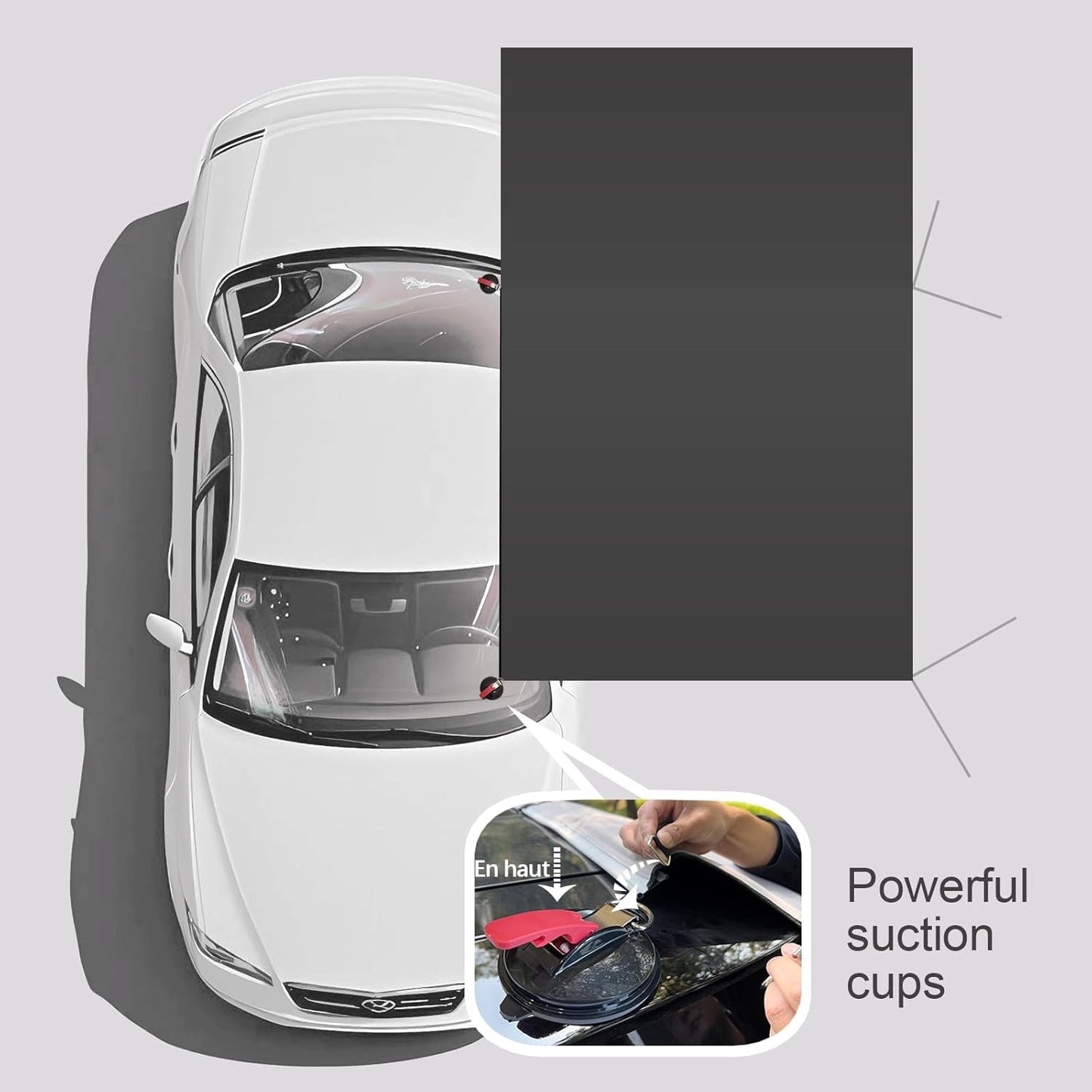 Car Awning Canopy Tent Universal SUV Van Campervan 410x240cm Waterproof Black