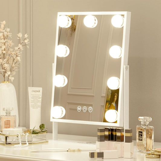 Vanity Mirror Hollywood Makeup LED 9 Bulbs 360 Rotation 10x Magnifier Touch