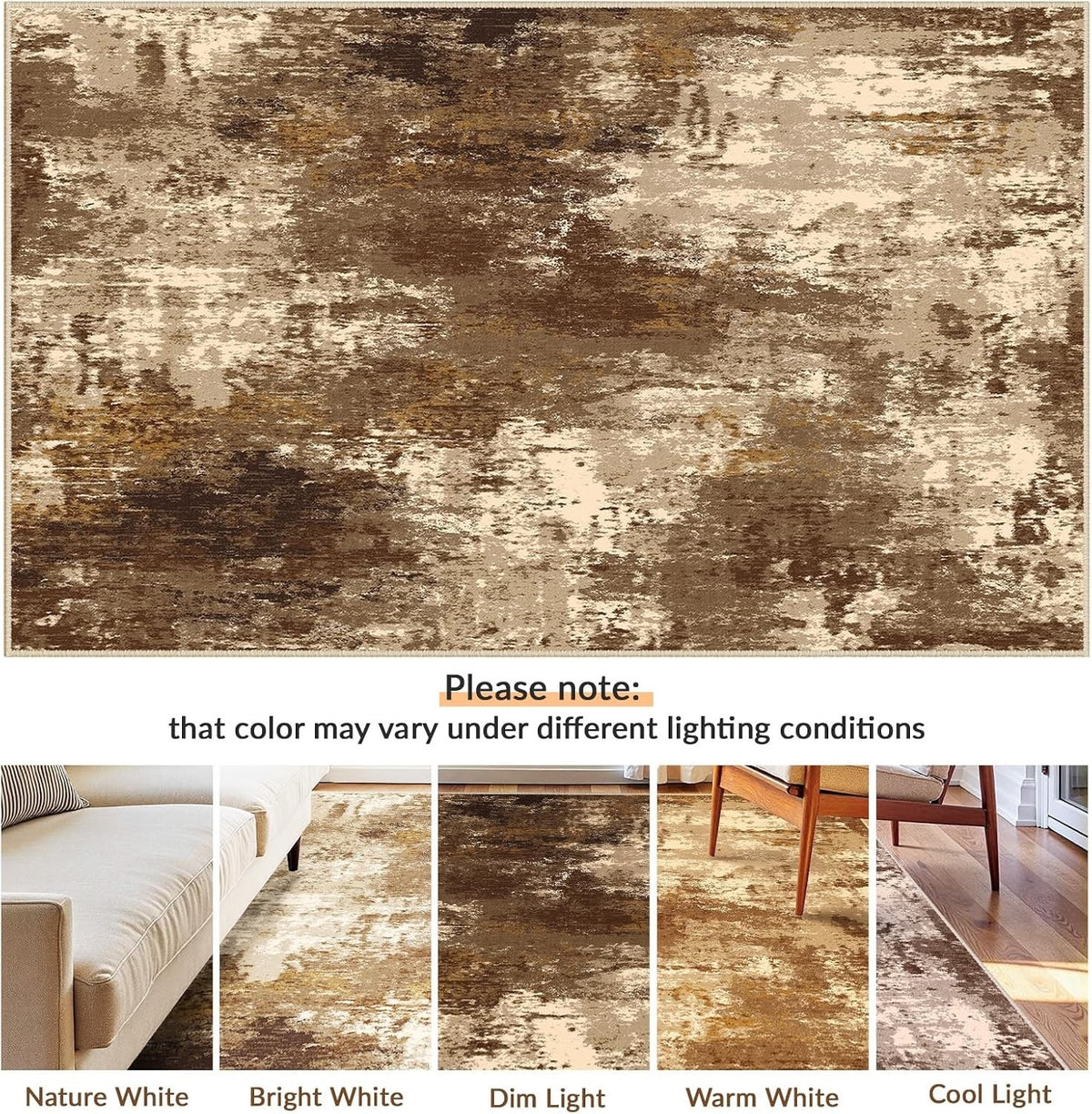 Area Rug Abstract 150x210cm Washable Pink Grey Low Pile Non Slip Living Room