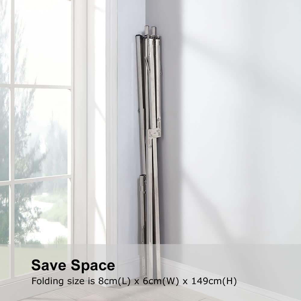 Foldable Stainless Steel Clothes Airer Drying Rack 2.38m Indoor Outdoor Laundry