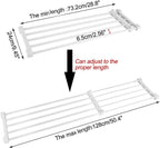 Extendable Closet Shelf Adjustable Wardrobe Storage Rack 73-128cm Organiser