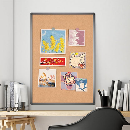 Cork Notice Board 120x90cm Black Aluminium Frame Wall Mounted Pin Bulletin Board