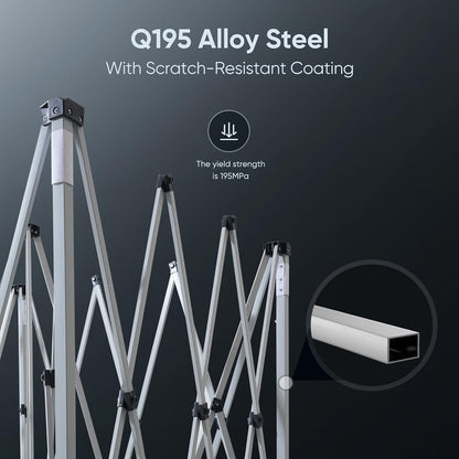 Pop Up Gazebo 2.5x2.5m Portable Waterproof Canopy Grey Carry Bag UV50 Festivals