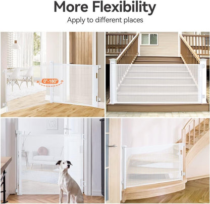 Retractable Baby Gate Extra Wide 180cm 84cm Tall White Child Pet Safety Mesh